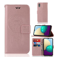 Handytasche Stand Schutzhülle Flip Leder Hülle Modisch Muster JX1 für Samsung Galaxy A02 Rosegold