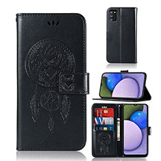 Handytasche Stand Schutzhülle Flip Leder Hülle Modisch Muster JX1 für Samsung Galaxy A03s Schwarz