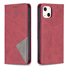 Handytasche Stand Schutzhülle Flip Leder Hülle Modisch Muster L04 für Apple iPhone 13 Mini Rot