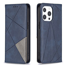 Handytasche Stand Schutzhülle Flip Leder Hülle Modisch Muster L04 für Apple iPhone 13 Pro Blau