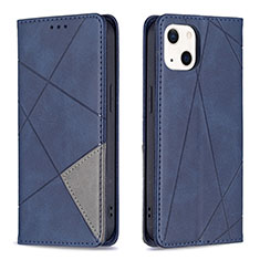 Handytasche Stand Schutzhülle Flip Leder Hülle Modisch Muster L04 für Apple iPhone 14 Plus Blau