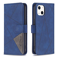 Handytasche Stand Schutzhülle Flip Leder Hülle Modisch Muster L06 für Apple iPhone 13 Mini Blau