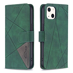 Handytasche Stand Schutzhülle Flip Leder Hülle Modisch Muster L06 für Apple iPhone 14 Grün