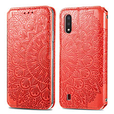 Handytasche Stand Schutzhülle Flip Leder Hülle Modisch Muster S01D für Samsung Galaxy A01 SM-A015 Rot