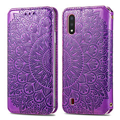 Handytasche Stand Schutzhülle Flip Leder Hülle Modisch Muster S01D für Samsung Galaxy A01 SM-A015 Violett