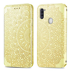 Handytasche Stand Schutzhülle Flip Leder Hülle Modisch Muster S01D für Samsung Galaxy A11 Gold