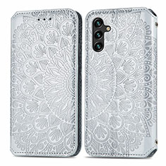 Handytasche Stand Schutzhülle Flip Leder Hülle Modisch Muster S01D für Samsung Galaxy A13 5G Silber