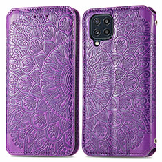 Handytasche Stand Schutzhülle Flip Leder Hülle Modisch Muster S01D für Samsung Galaxy A22 4G Violett