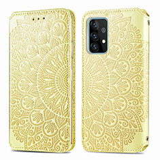 Handytasche Stand Schutzhülle Flip Leder Hülle Modisch Muster S01D für Samsung Galaxy A52 4G Gold