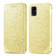 Handytasche Stand Schutzhülle Flip Leder Hülle Modisch Muster S01D für Samsung Galaxy A71 4G A715 Gold