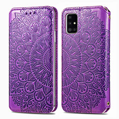 Handytasche Stand Schutzhülle Flip Leder Hülle Modisch Muster S01D für Samsung Galaxy A71 4G A715 Violett