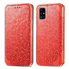 Handytasche Stand Schutzhülle Flip Leder Hülle Modisch Muster S01D für Samsung Galaxy A71 5G Rot