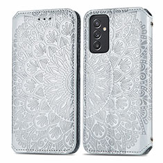 Handytasche Stand Schutzhülle Flip Leder Hülle Modisch Muster S01D für Samsung Galaxy Quantum2 5G Silber