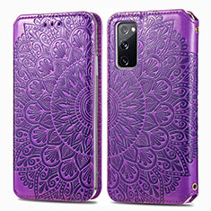 Handytasche Stand Schutzhülle Flip Leder Hülle Modisch Muster S01D für Samsung Galaxy S20 Lite 5G Violett