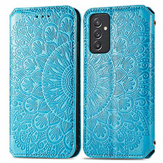 Handytasche Stand Schutzhülle Flip Leder Hülle Modisch Muster S01D für Samsung Galaxy S23 FE 5G Blau