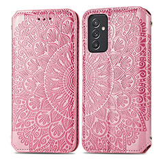 Handytasche Stand Schutzhülle Flip Leder Hülle Modisch Muster S01D für Samsung Galaxy S23 FE 5G Rosegold