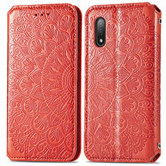 Handytasche Stand Schutzhülle Flip Leder Hülle Modisch Muster S01D für Sony Xperia Ace II Rot