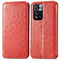 Handytasche Stand Schutzhülle Flip Leder Hülle Modisch Muster S01D für Xiaomi Mi 11i 5G (2022) Rot