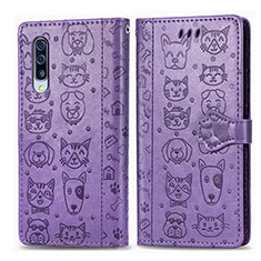 Handytasche Stand Schutzhülle Flip Leder Hülle Modisch Muster S03D für Samsung Galaxy A30S Violett