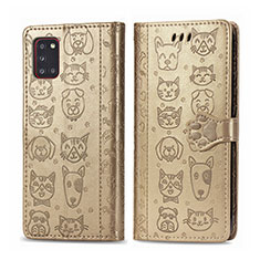 Handytasche Stand Schutzhülle Flip Leder Hülle Modisch Muster S03D für Samsung Galaxy A31 Gold