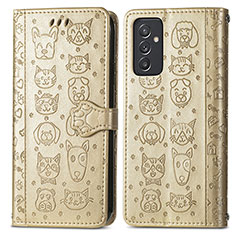 Handytasche Stand Schutzhülle Flip Leder Hülle Modisch Muster S03D für Samsung Galaxy A82 5G Gold