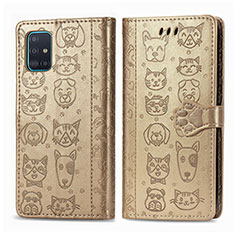 Handytasche Stand Schutzhülle Flip Leder Hülle Modisch Muster S03D für Samsung Galaxy M40S Gold