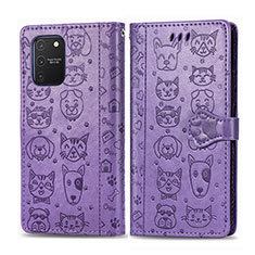 Handytasche Stand Schutzhülle Flip Leder Hülle Modisch Muster S03D für Samsung Galaxy M80S Violett