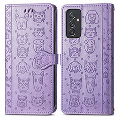 Handytasche Stand Schutzhülle Flip Leder Hülle Modisch Muster S03D für Samsung Galaxy Quantum2 5G Violett