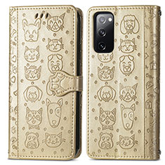 Handytasche Stand Schutzhülle Flip Leder Hülle Modisch Muster S03D für Samsung Galaxy S20 FE 5G Gold