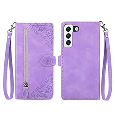 Handytasche Stand Schutzhülle Flip Leder Hülle Modisch Muster S03D für Samsung Galaxy S21 5G Violett