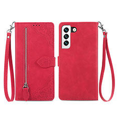 Handytasche Stand Schutzhülle Flip Leder Hülle Modisch Muster S03D für Samsung Galaxy S21 Plus 5G Rot