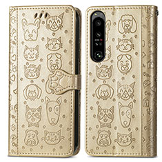 Handytasche Stand Schutzhülle Flip Leder Hülle Modisch Muster S03D für Sony Xperia 1 IV SO-51C Gold
