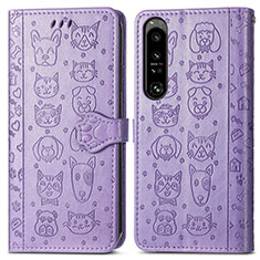 Handytasche Stand Schutzhülle Flip Leder Hülle Modisch Muster S03D für Sony Xperia 1 IV SO-51C Violett