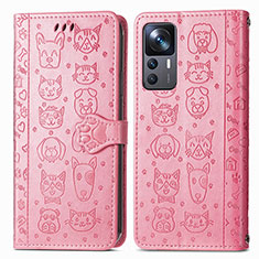 Handytasche Stand Schutzhülle Flip Leder Hülle Modisch Muster S03D für Xiaomi Mi 12T 5G Rosa