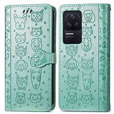 Handytasche Stand Schutzhülle Flip Leder Hülle Modisch Muster S03D für Xiaomi Poco F4 5G Grün