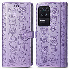 Handytasche Stand Schutzhülle Flip Leder Hülle Modisch Muster S03D für Xiaomi Poco F4 5G Violett