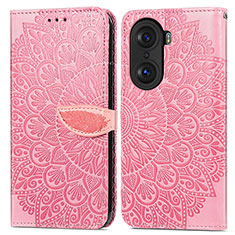 Handytasche Stand Schutzhülle Flip Leder Hülle Modisch Muster S04D für Huawei Honor 60 5G Rosegold