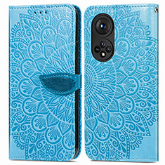 Handytasche Stand Schutzhülle Flip Leder Hülle Modisch Muster S04D für Huawei Nova 9 Pro Blau