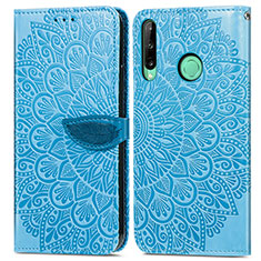 Handytasche Stand Schutzhülle Flip Leder Hülle Modisch Muster S04D für Huawei P40 Lite E Blau