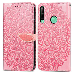 Handytasche Stand Schutzhülle Flip Leder Hülle Modisch Muster S04D für Huawei P40 Lite E Rosegold