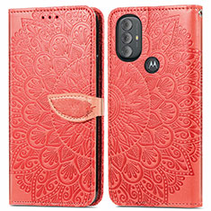 Handytasche Stand Schutzhülle Flip Leder Hülle Modisch Muster S04D für Motorola Moto G Power (2022) Rot