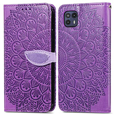 Handytasche Stand Schutzhülle Flip Leder Hülle Modisch Muster S04D für Motorola Moto G50 5G Violett
