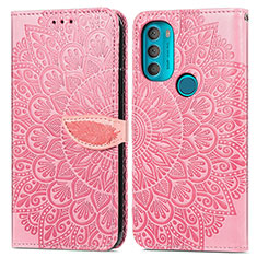 Handytasche Stand Schutzhülle Flip Leder Hülle Modisch Muster S04D für Motorola Moto G71 5G Rosegold