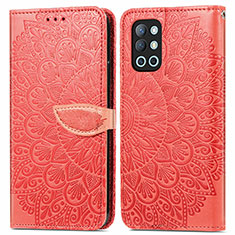 Handytasche Stand Schutzhülle Flip Leder Hülle Modisch Muster S04D für OnePlus 9R 5G Rot