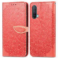 Handytasche Stand Schutzhülle Flip Leder Hülle Modisch Muster S04D für OnePlus Nord CE 5G Rot