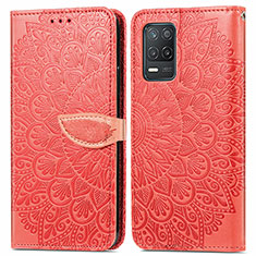 Handytasche Stand Schutzhülle Flip Leder Hülle Modisch Muster S04D für Realme 8s 5G Rot