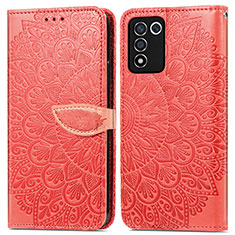 Handytasche Stand Schutzhülle Flip Leder Hülle Modisch Muster S04D für Realme Q3s 5G Rot