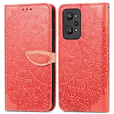 Handytasche Stand Schutzhülle Flip Leder Hülle Modisch Muster S04D für Realme Q5 Pro 5G Rot