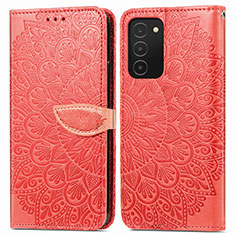 Handytasche Stand Schutzhülle Flip Leder Hülle Modisch Muster S04D für Samsung Galaxy A02s Rot