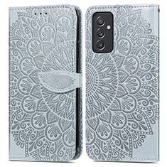 Handytasche Stand Schutzhülle Flip Leder Hülle Modisch Muster S04D für Samsung Galaxy A05s Grau